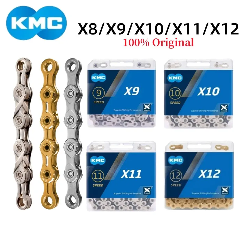 Велосипедная цепь KMC X8 X9 X10 X11 X12, цепь для дорожного велосипеда 8V 9V 10V 11V 12V, скоростная цепь, комплект велосипедных запчастей Shimano SRAM