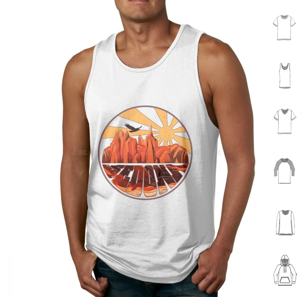 

Retro Vintage Sedona Arizona Hiking Sunset Dawn Gift Tank Tops Print Cotton Retro Vintage Sedona Arizona Hiking