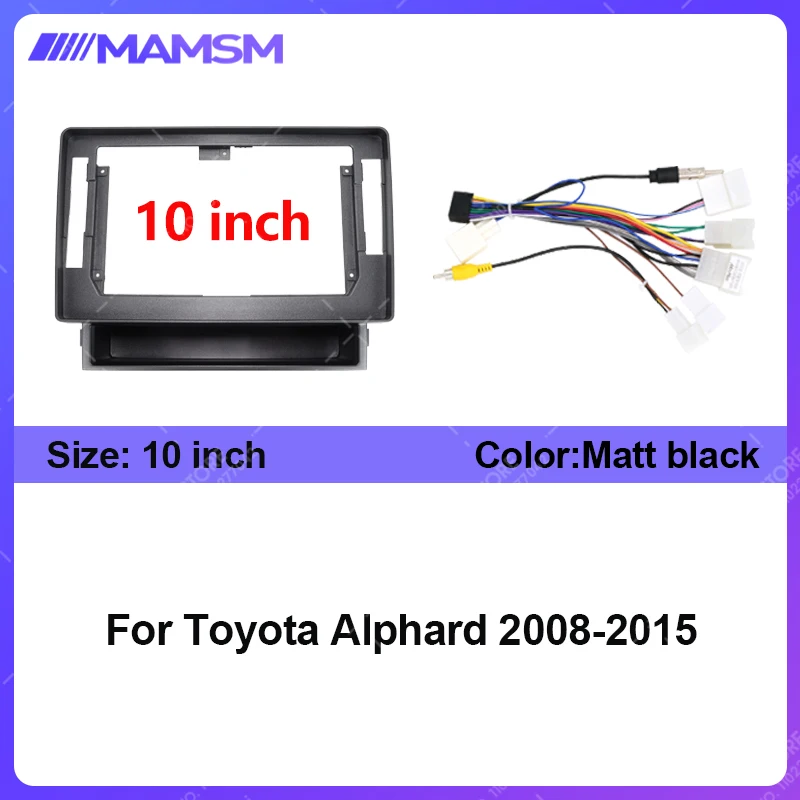 

For Toyota Alphard 2008-2015 10inch Black Car Radio Plastic Fascia Panel Dashboard Frame Installation Android Multimedia Player
