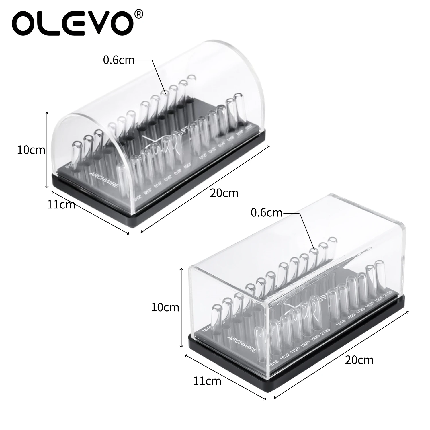 Dental Arch Wires Box Acrylic Organizer Holder Orthodontic Round/Rectangular Archwire Dispenser for Sorting Placing Arch Wires