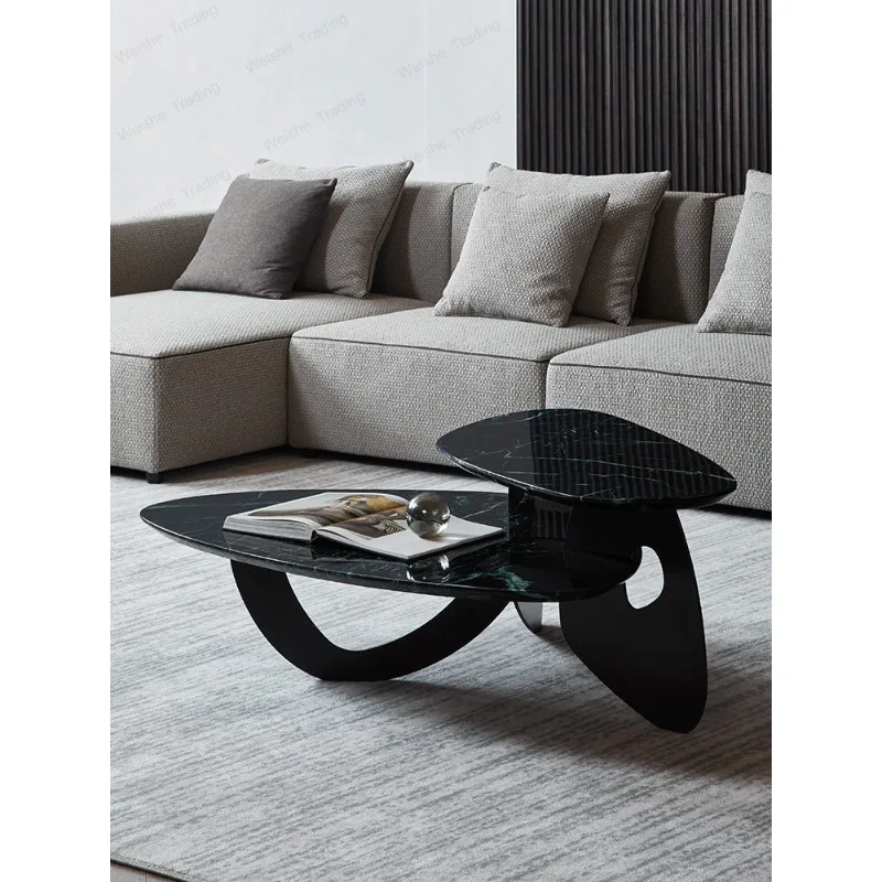 Italian minimalist marble coffee table, light luxury modern living room tea table set combination