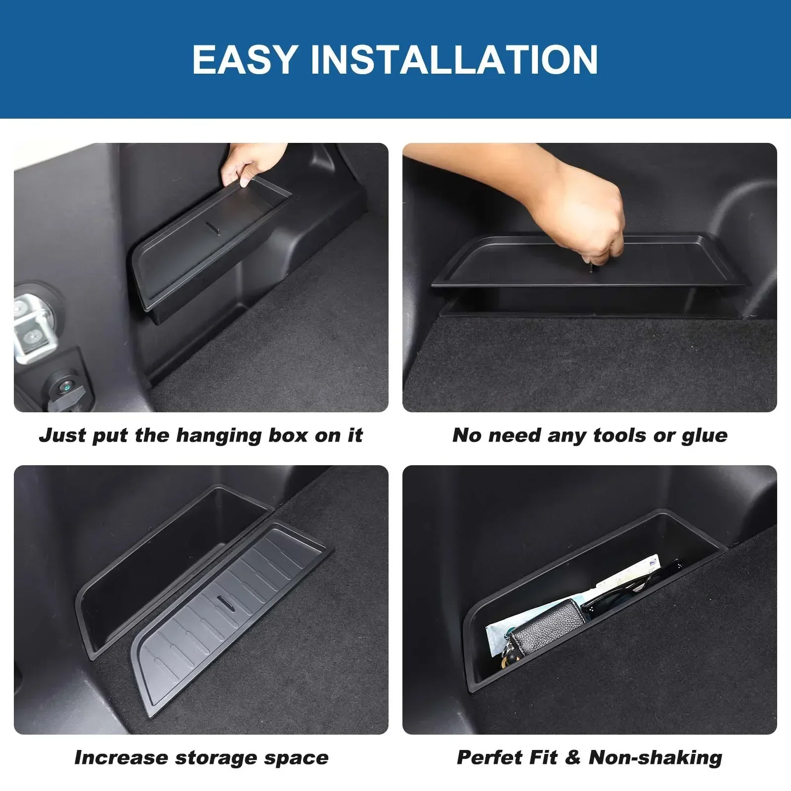 

For Chery Jaecoo 6 J6 ICAR 03 2024-2025 ABS Black Car Rear Trunk Left Side Storage Box Car Accessories