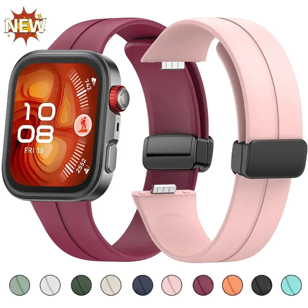 

Спортивный мягкий силиконовый ремешок для часов Huawei Watch Fit 4 3, удобный дышащий ремешок с магнитной пряжкой, браслет Huawei Watch Fit 4 Pro