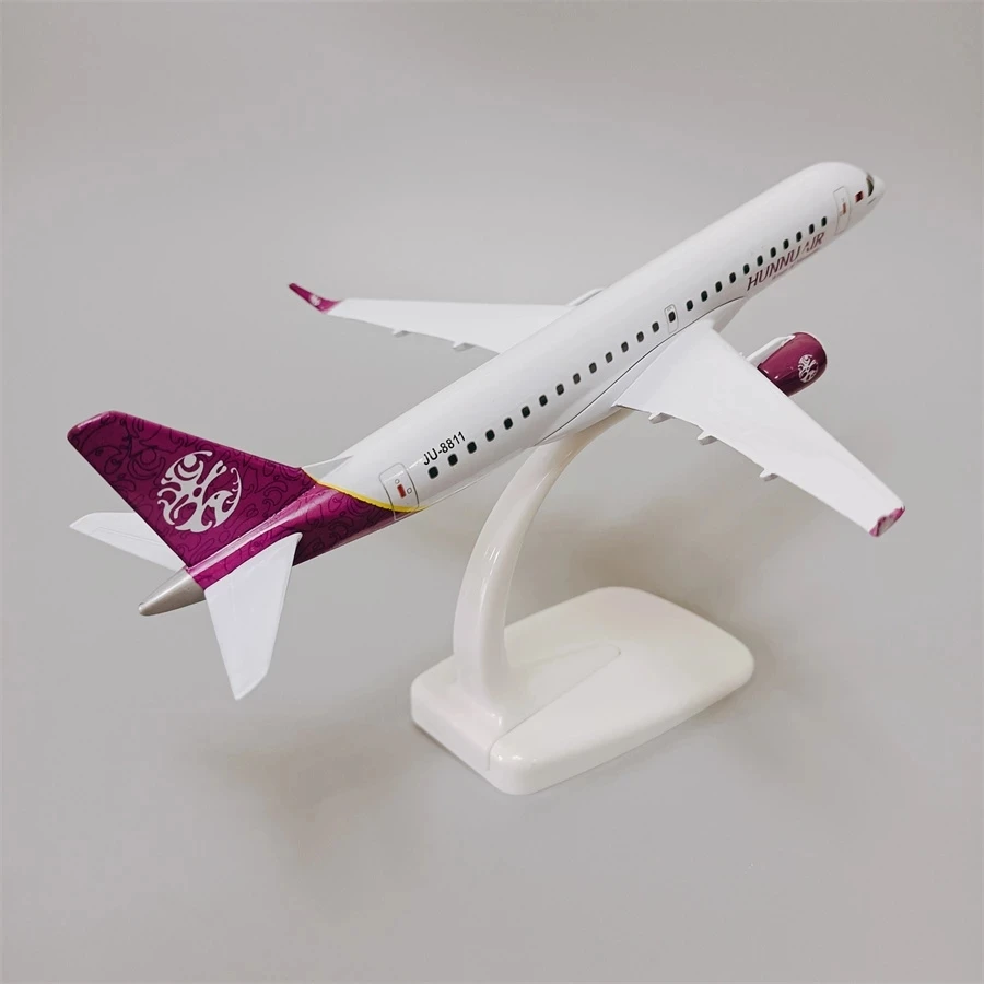 20CM Alloy Metal Air Mongolian Hunnu Air Embraer E-190 E190 Airlines Airplane Model Diecast Air Plane Model Aircraft Kids Gifts