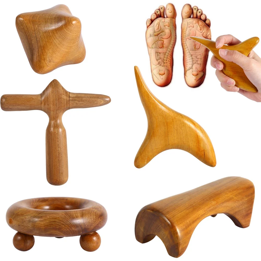 1Pcs Vietnam Fragrant Wood Body Foot Reflexology Acupuncture Shiatsu Thai Massager Roller Therapy Meridians