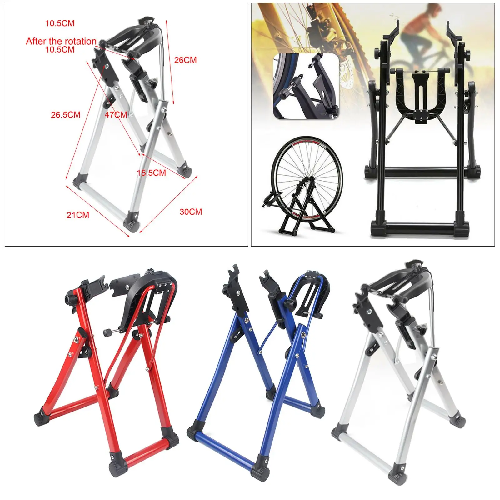 

Подставка для велосипедных колес, платформа для механика, подходит для размеров 16–29 дюймов 700C