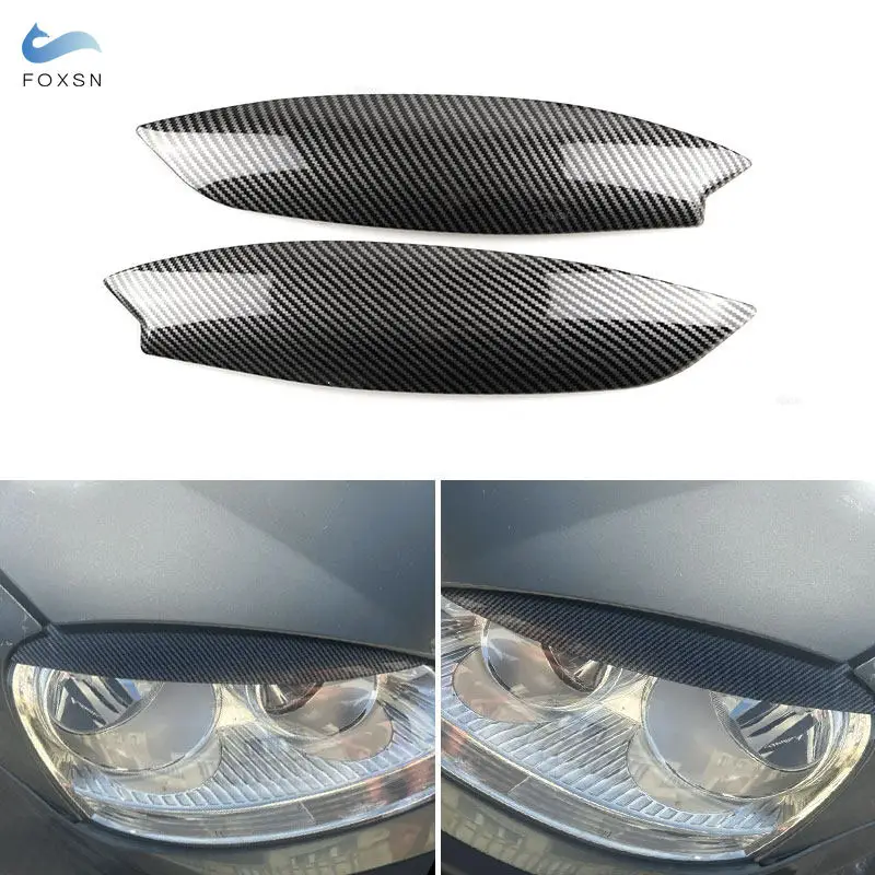 

Автомобильные аксессуары из АБС-пластика, текстура из углеродного волокна/глянцевая черная накладка на фару для VW Golf 5 MK5 GTI R 2005 2006 2007 2008