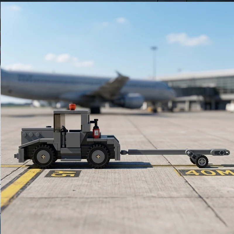 qwert MB4 Aircraft Tug Tractor Model MOC Building Bricks War Equipment Modular Technology Gifts Holiday Assemble Children Toy