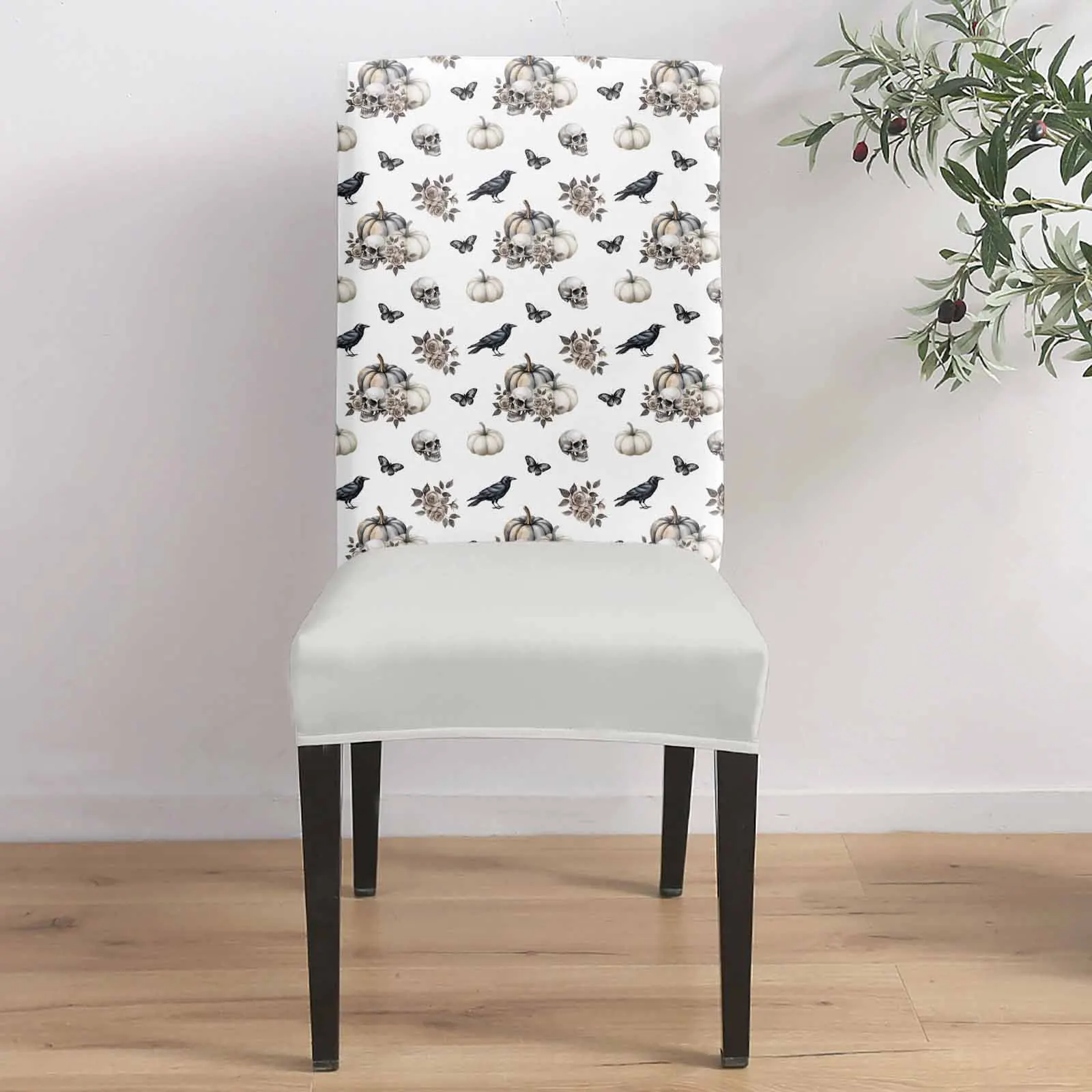 

Halloween Pumpkin Skull Crow 4/6/8PCS Spandex Elastic Chair Case For Wedding Hotel Banquet Dining Room