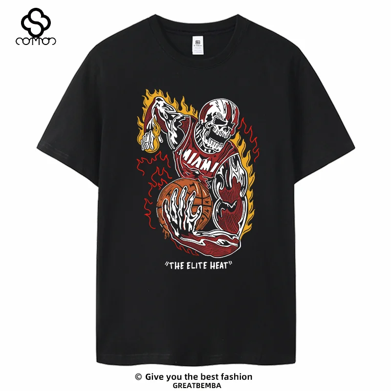 

Men's Oversized Dennis Rodman Graphic T-Shirt 100% Cotton Crew Neck Cartoon Print American Casual Loose Basketball Short Sleeve