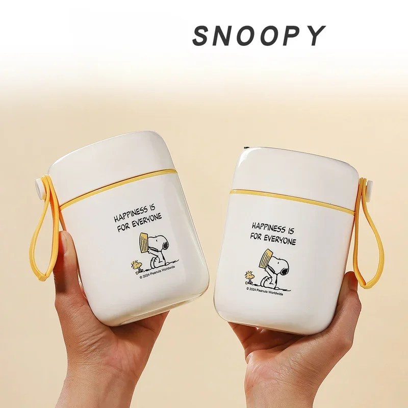 

Anime Snoopy Insulated Breakfast Cup Milk Porridge Cup with Lid Spoon New 2024 Children's Portable Takeaway Water Cupjavascript: