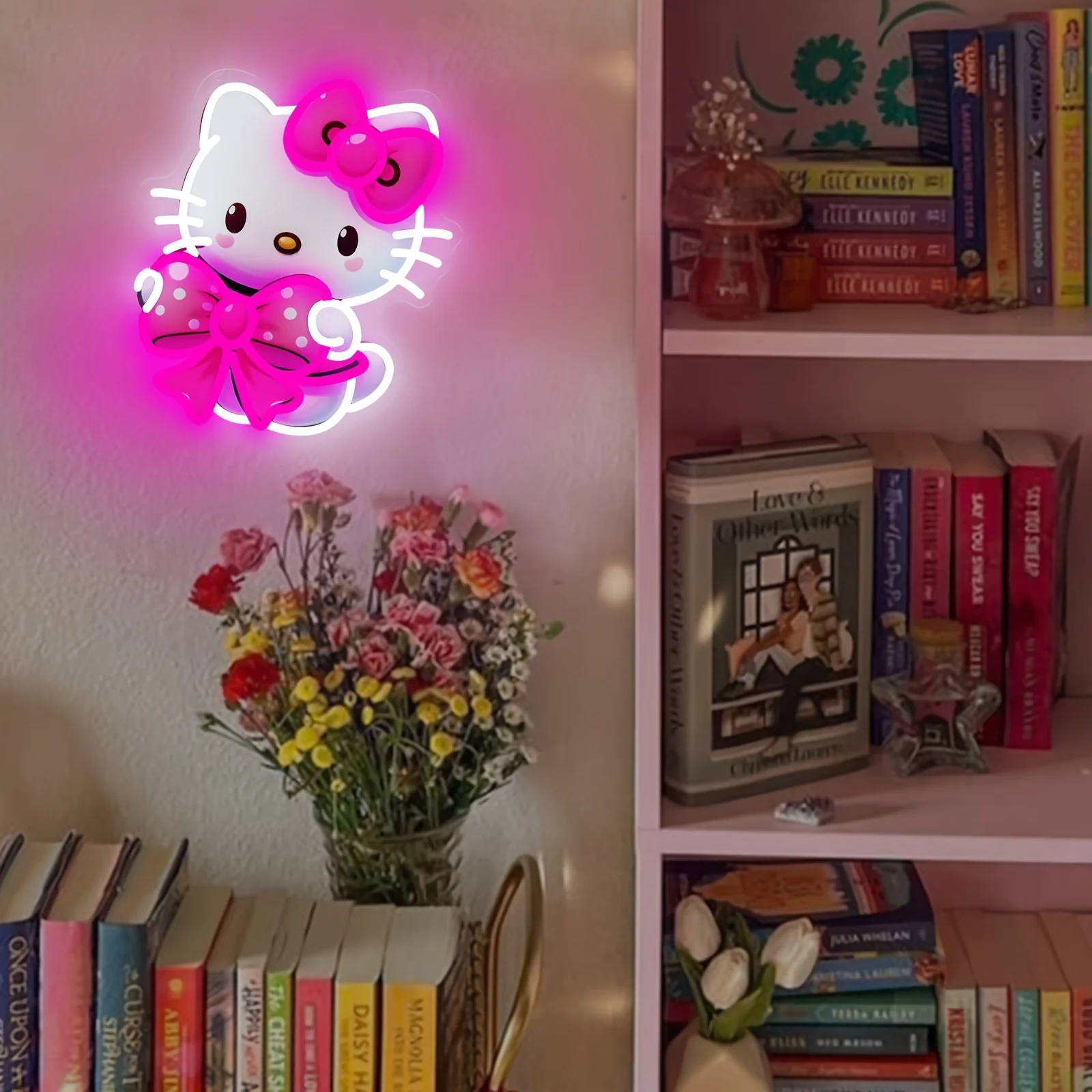 Hello Kitty LED Insegna al neon Luce notturna da parete Dimmerabile Alimentato tramite USB per camera da letto Sala giochi Party Club Decor Regali per amici Ragazze