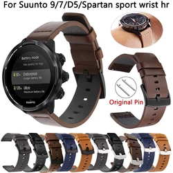 Original Band For Suunto 9 7 Leather Strap 24mm Watchband Suunto 9 7 D5 Spartan Wrist Hr Smart Watch Wristband Bracelet Correa