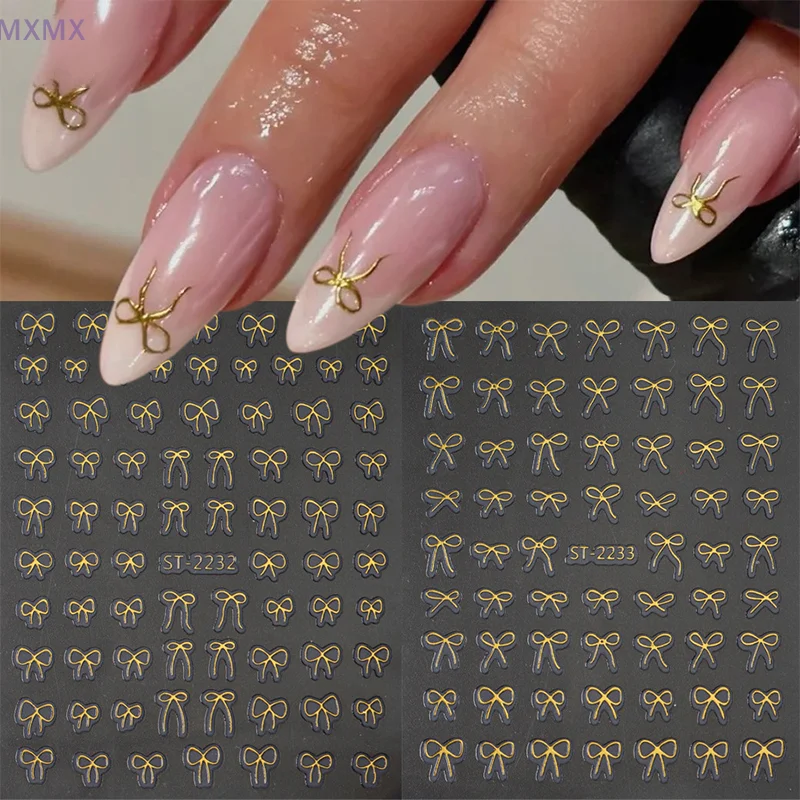 1/2 vel goud zilver rode strik nail art stickers frans ballet kant lint nagelstickers diy manicure decor accessoires