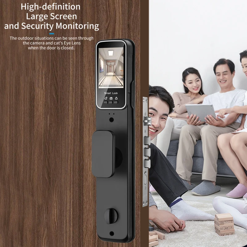 Wifi facial Electronic lock biometrics Fingerprint Smart Door Lock Password 3D face recognition Camera Electronic Lock Do Brasil