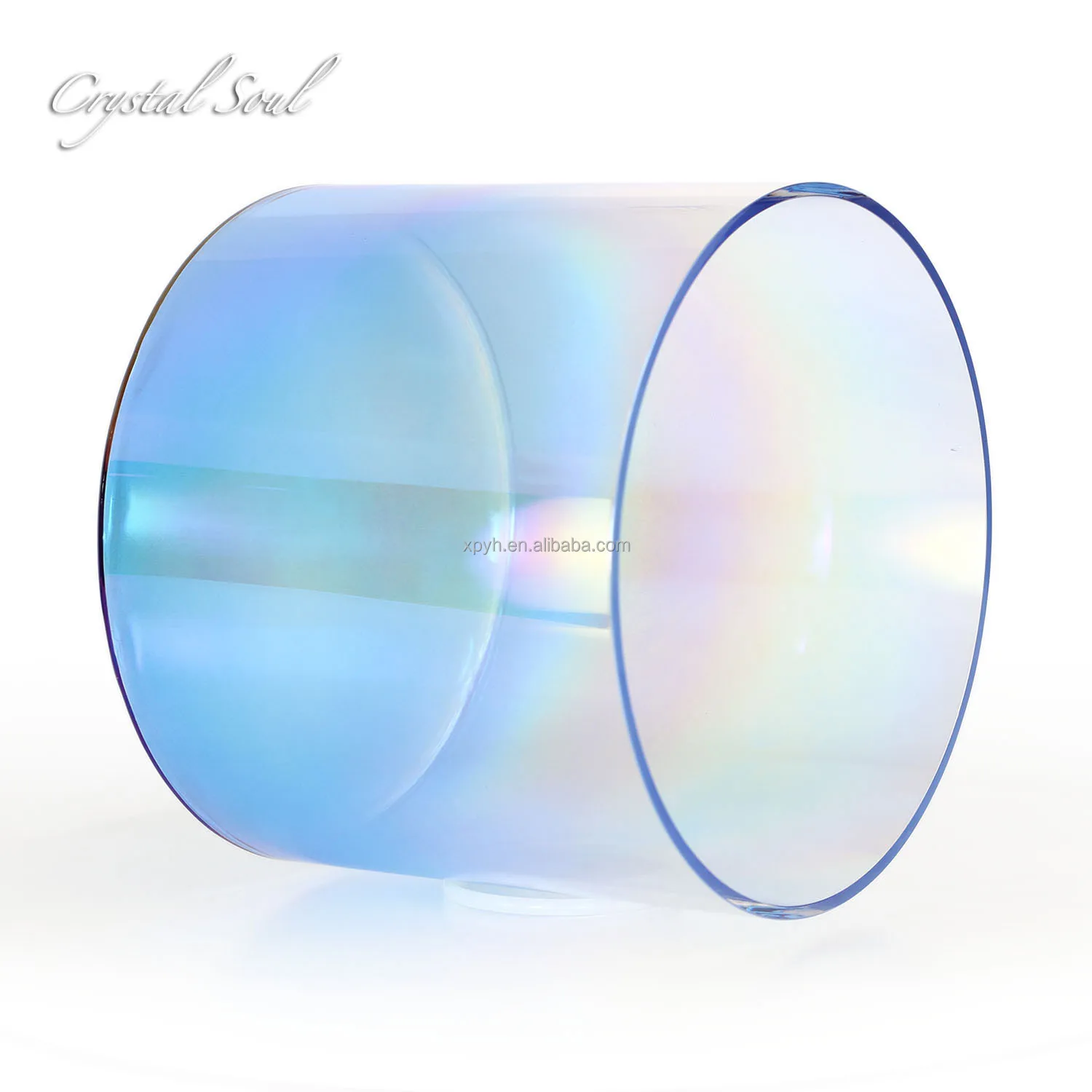Alchemy Blue Cosmic Light Flat Base Bowl 432Hz Chakra 7-Notes Blue Color Quartz Product Customized