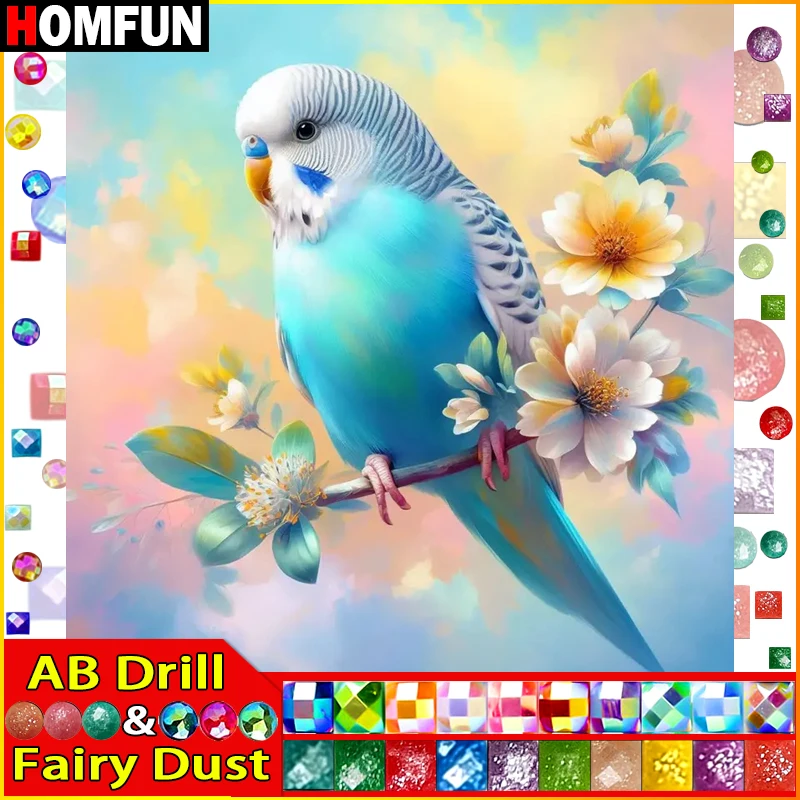 HOMFUN Fairy Dust AB Diy Full Square Round Drill 5D Diamond Painting Diamond Embroidery 