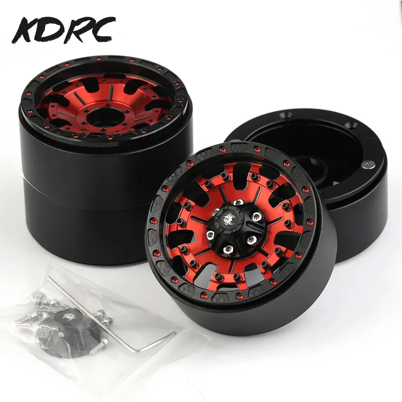 

4Pcs 1.9 Beadlock Aluminum Alloy Wheel Rim Hub for 1/10 RC Crawler TRX4 TRX-4 Axial SCX10 90046 AXI03007