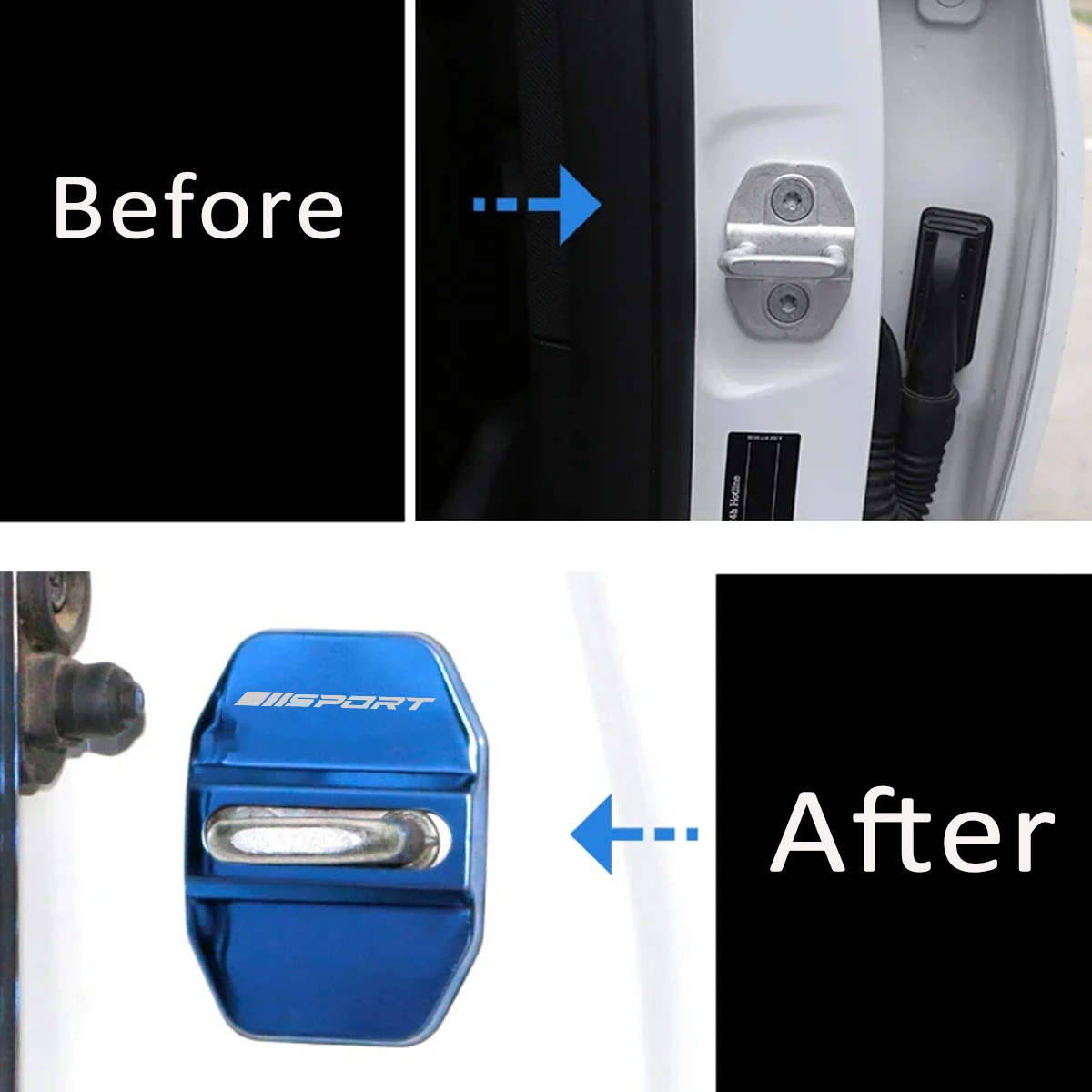 غطاء قفل باب السيارة من الفولاذ المقاوم للصدأ ، شعارات التصفيف ، لدودج رام ، حافظة واقية ، من من من من الفولاذ المقاوم للصدأ ، إكسسوارات السيارات ، 4 * * #4