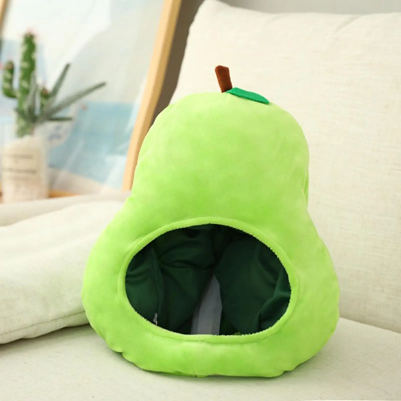 

Plush Fruit Headgear Cartoon Green Hat Costume Cap for Kids and Adults Party Cosplay Dress Up