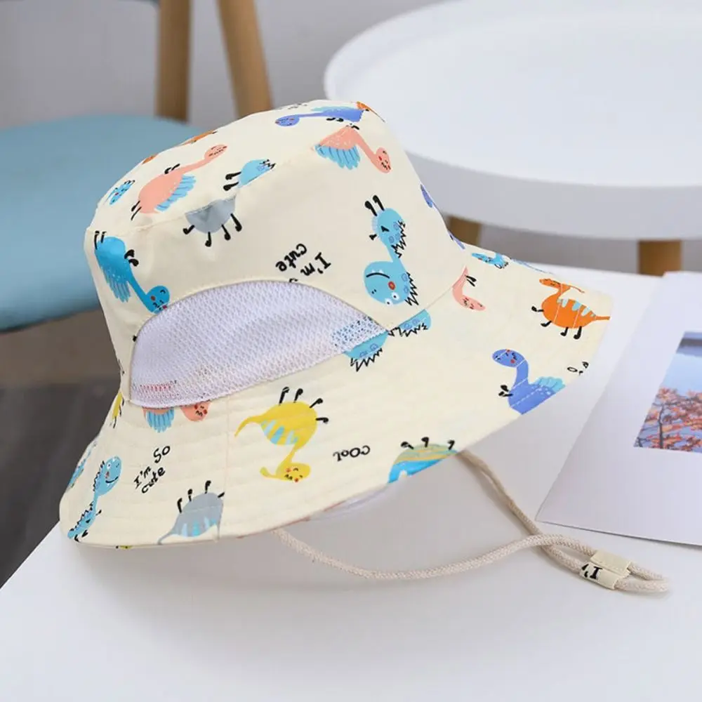 Children Bucket Hat Spring Boys Girls Sun Hat Cute Cartoon Animal Dinosaur World Outdoor Summer Kids Hat Fishing Cap 2-7 years