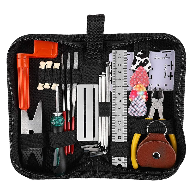 AA-Guitar Repair Maintenance Cleaning Tools Kit 3 in 1 Guitar String Winder Cutter Pin Puller Guitar Fret Rocker