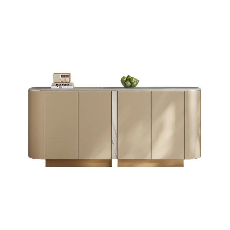 Natural marble side cabinet integrated storage cabinet against the wall, entrance partition cabinet