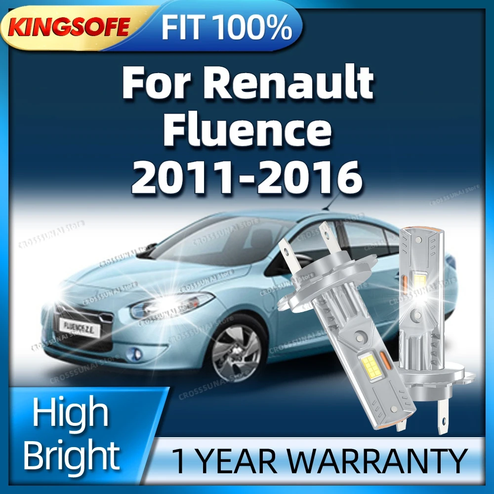 

2/4 шт. светодиодные фары, беспроводной автомобильный свет 400 Вт H7 6000K, ультра яркие лампы для Renault Fluence 2011 2012 2013 2014 2015 2016