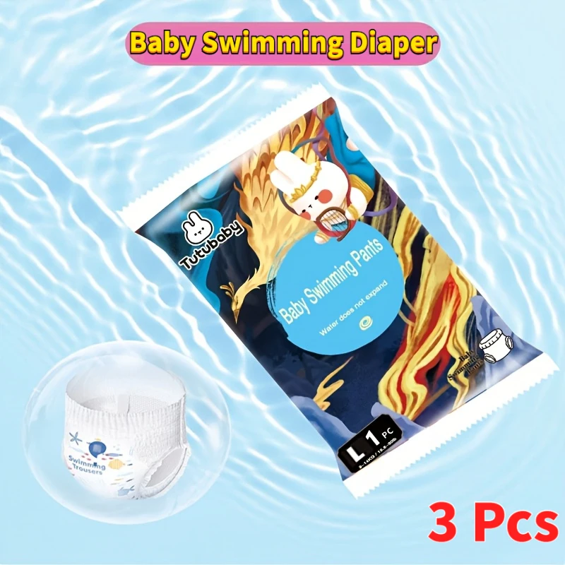 16-28lbs Size L/4 3Pcs Diapers Baby Disposable Waterproof Infant Swimming Pants  Leak Proof Independent Packaging  Hygienic