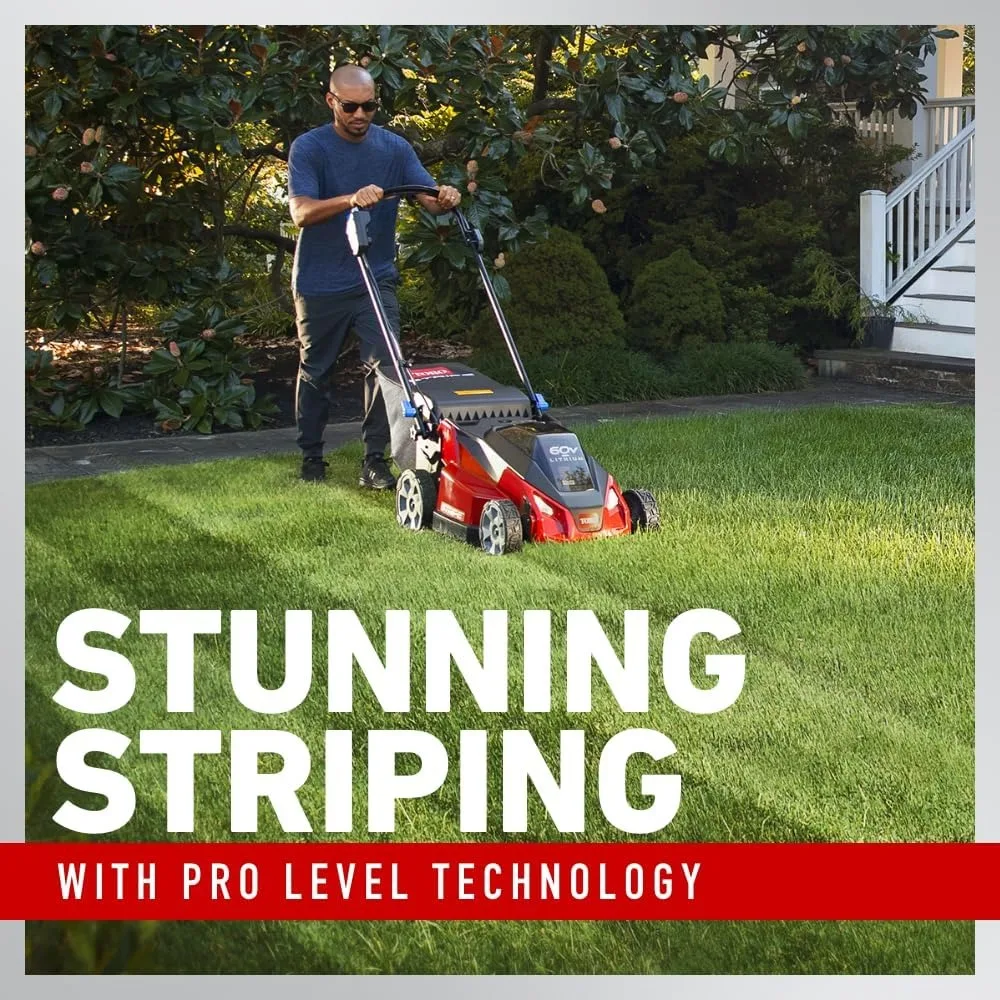 Toro 60V 21インチ ストライプ 自走式芝刈り機 - 別途バッテリーと充電器が必要