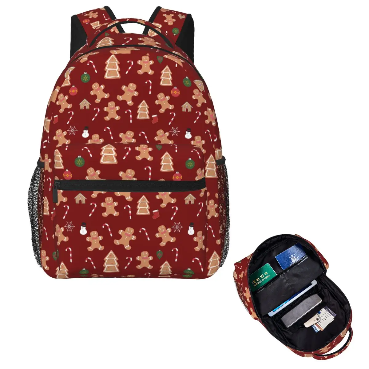 

Рождественский рюкзак с пряничным печеньем, Лидер продаж, рюкзак большой емкости, детская сумка для книг, школьная сумка, сумки на плечо для мужчин и женщин