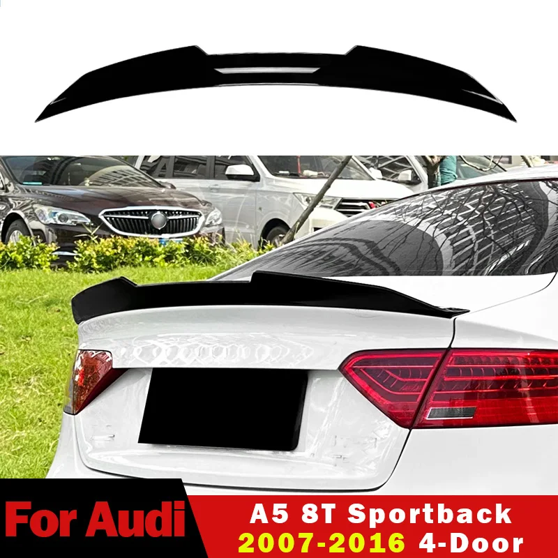 

For Audi A5 8T Sportback 2007-2016 4-Door PSM Rear Trunk Spoiler Wing Lip Body Kit Rear Trunk Lid Modified Tail Lip Decoration