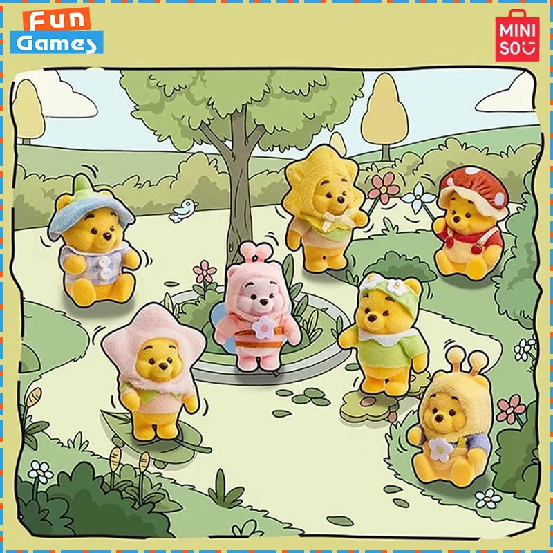 

2025 New Miniso Blind Box Winnie the Pooh Heart Garden Series Mystery Box Anime Figure Custom Collect Ornament Birthday Gifts