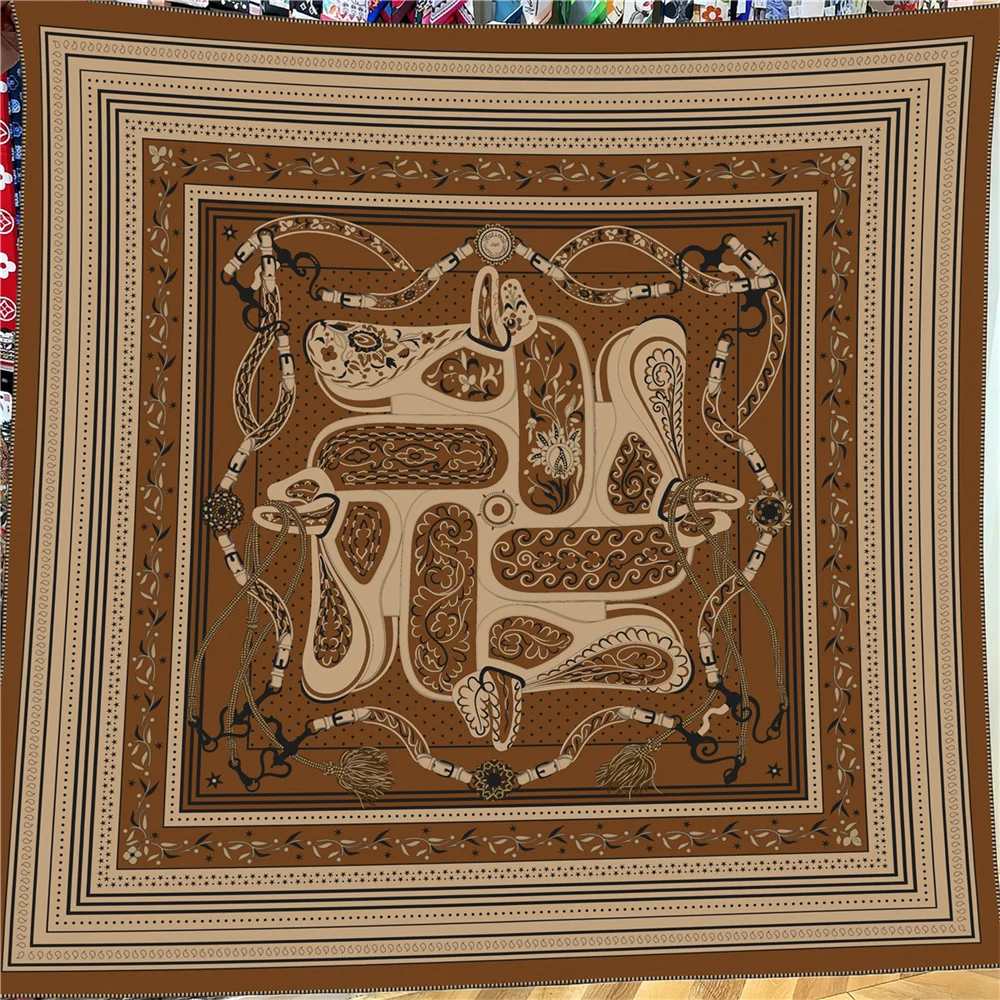 POBING Seiden-Kaschmir-Schal für Damen, manuell gerollte quadratische Schals, große Bandana, luxuriöser Hijab, weibliche Foulards, Poncho, 135 cm – Detail 13