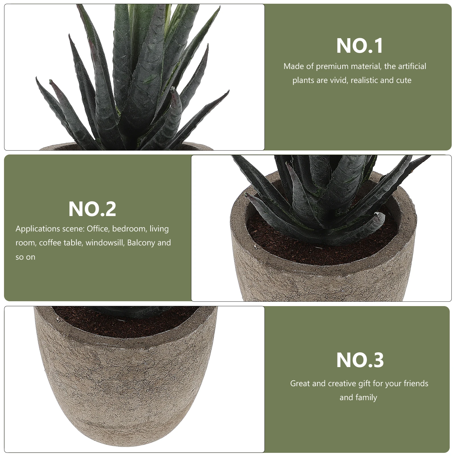 

Simulated Succulent Plants Artificial Indoor Decorative Faux Potted Greenery for Office Bedroom Balcony Fake Plastic