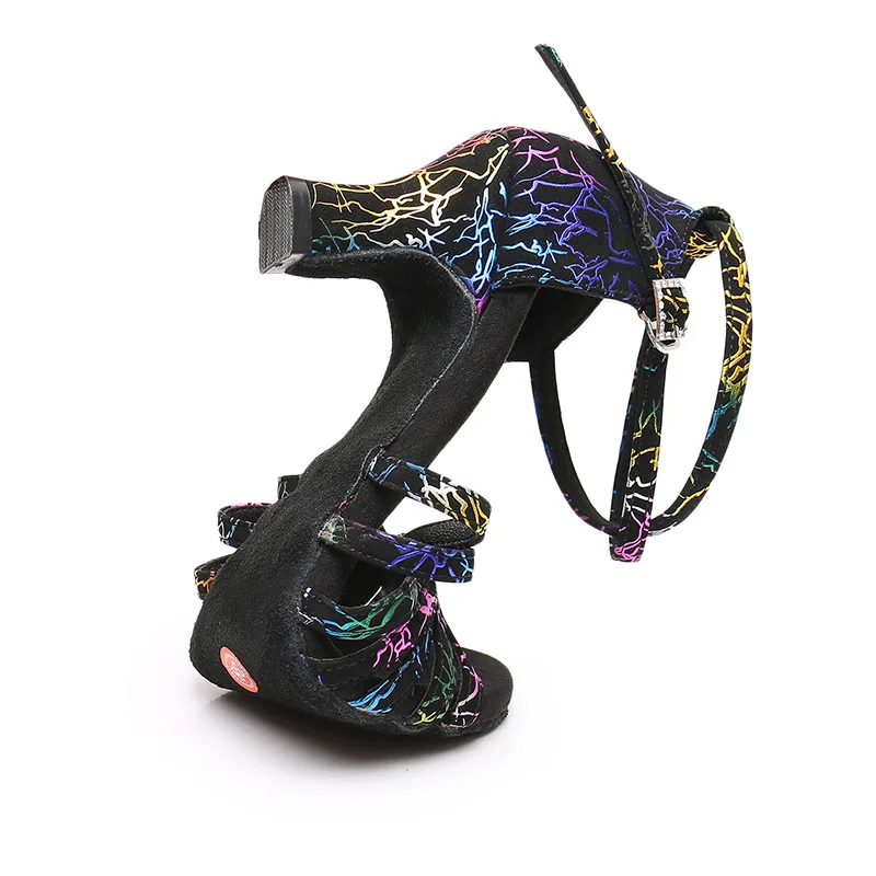 Zapatos de baile latino para mujer, zapatos de baile de tacón alto para interiores con fondo suave, zapatos de baile para adultos de tacón medio