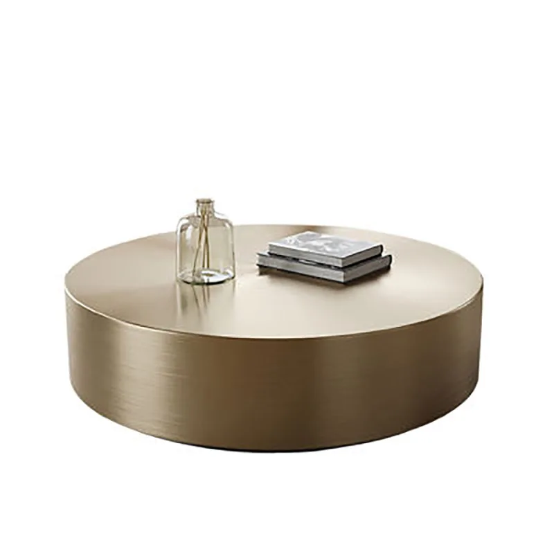 Simple Style Golden Coffee Table Living Room Round Tea Tables High Gloss Stainless Steel Center Tables Guarantee Quality Durable