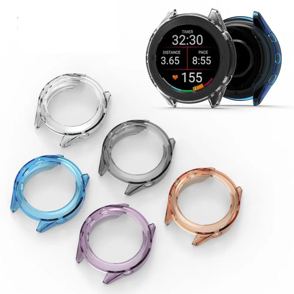 سليم لينة شفافة إطار ساعة من البولي يوريثان غطاء ل Garmin Forerunner 55 158 165 265 965 255 255s 265s 570 42 مللي متر 47 مللي متر 970 #1