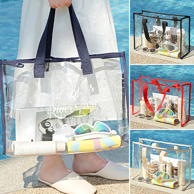 1PC toilettrie Organizer borsa da viaggio trasparente custodia per cosmetici borsa da spiaggia di grande capacità