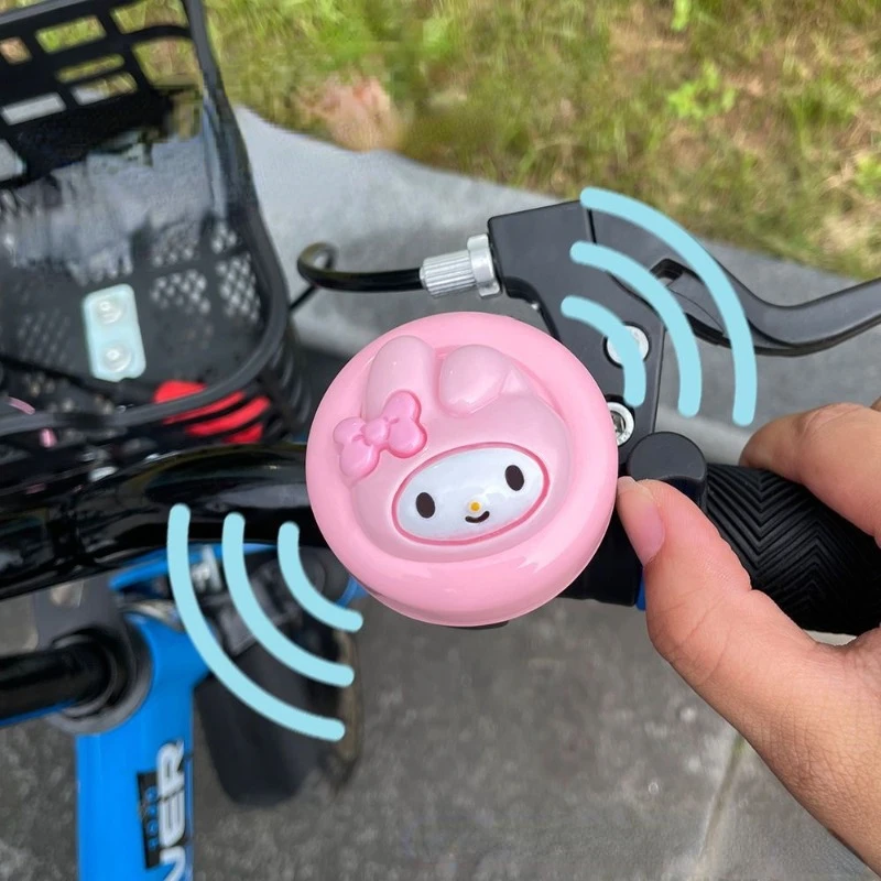 Sanrio Hello Kitty Bike Bell Anime Children Balance Car Bicycle Hand Press Bell Cute Cycling Ring for Handlebar Bike Accessories