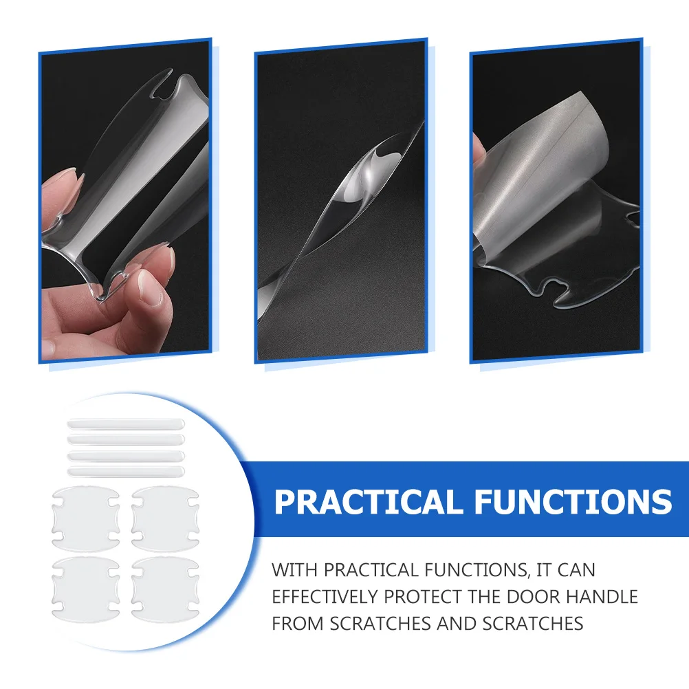 

1Set Car Handle Protector Stickers Durable PVC Texture Anti-Scratch Easy Stick Safe Practical Long-Term Use Car Handle Sticker