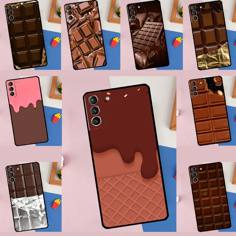 Funda de teléfono con barra de Chocolate para Samsung Galaxy S25 Ultra S9 S10 S20 S22 S21 S23 FE S24 Plus, funda protectora