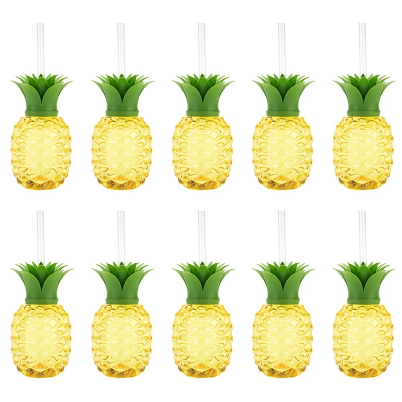 

Plastic Pineapple Cup, Cup With Straw, Luau Birthday Party Decoration, Summer Beach Drinking Cup