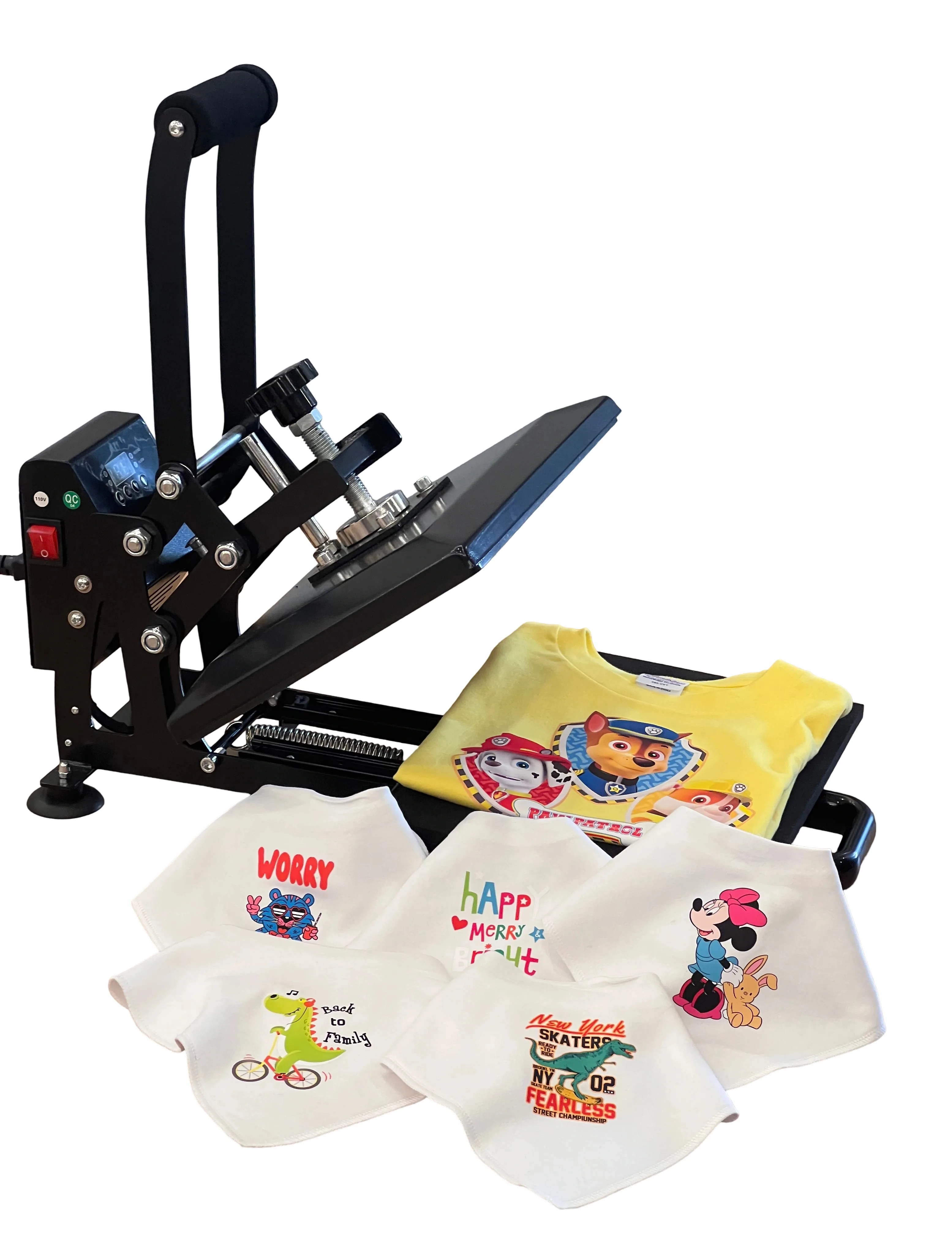 A4 Clamshell Manual Pull-Out Heat Press Machine for T-Shirts, Fabrics & HTV Transfers
