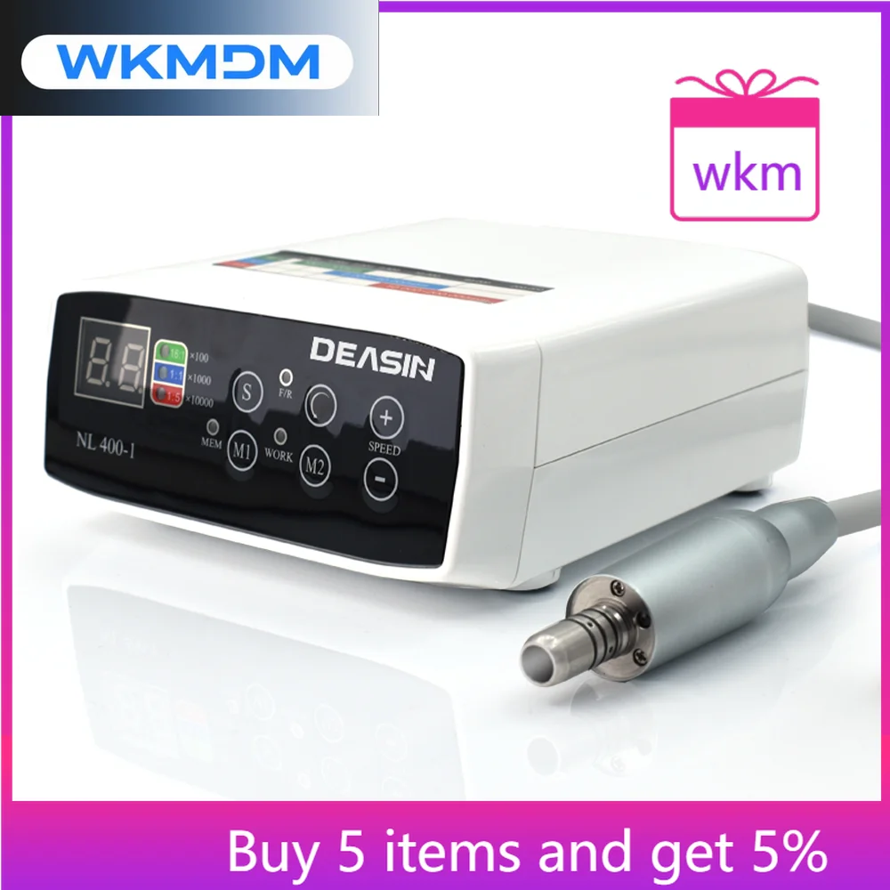 Den tal Motor elétrico funciona com peças de mão de fibra óptica 1:1 1:5 16:1LED Micromotor de motor elétrico sem escova para prática de estudantes