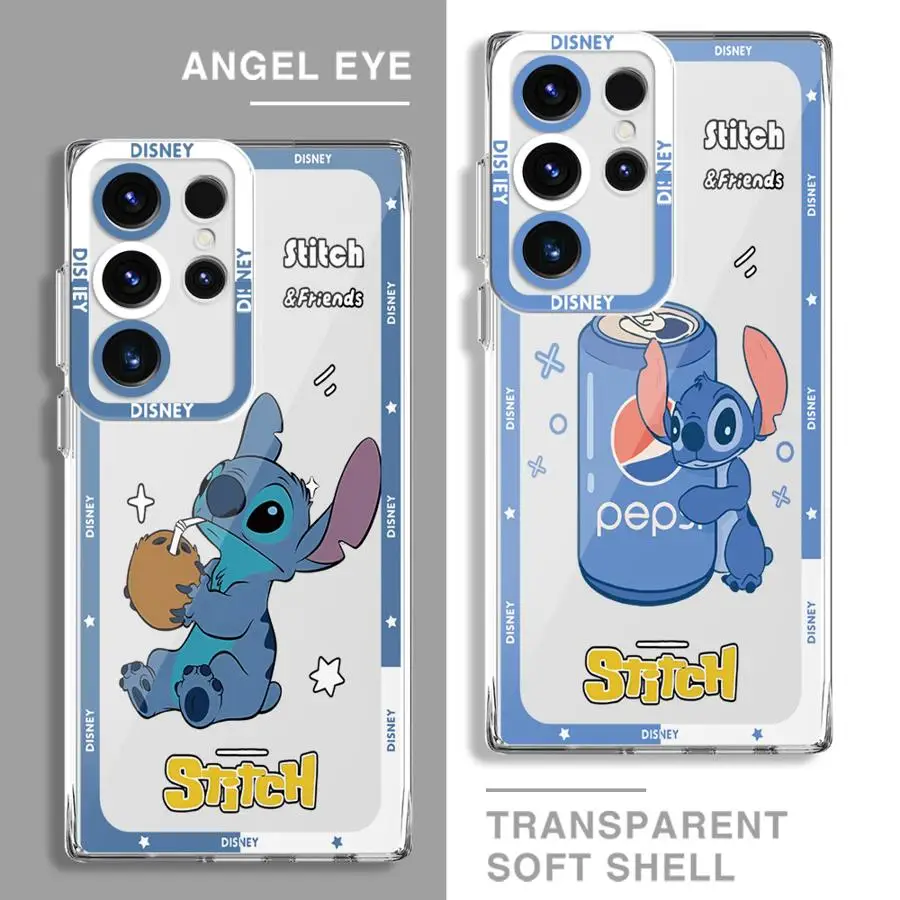 Чехол Cartoon Disney Stitch для Samsung Galaxy S24 Ultra S20 FE S21 S22 S23 Ultra FE S10 Plus Note 20 Ultra 10 Plus Clear Soft