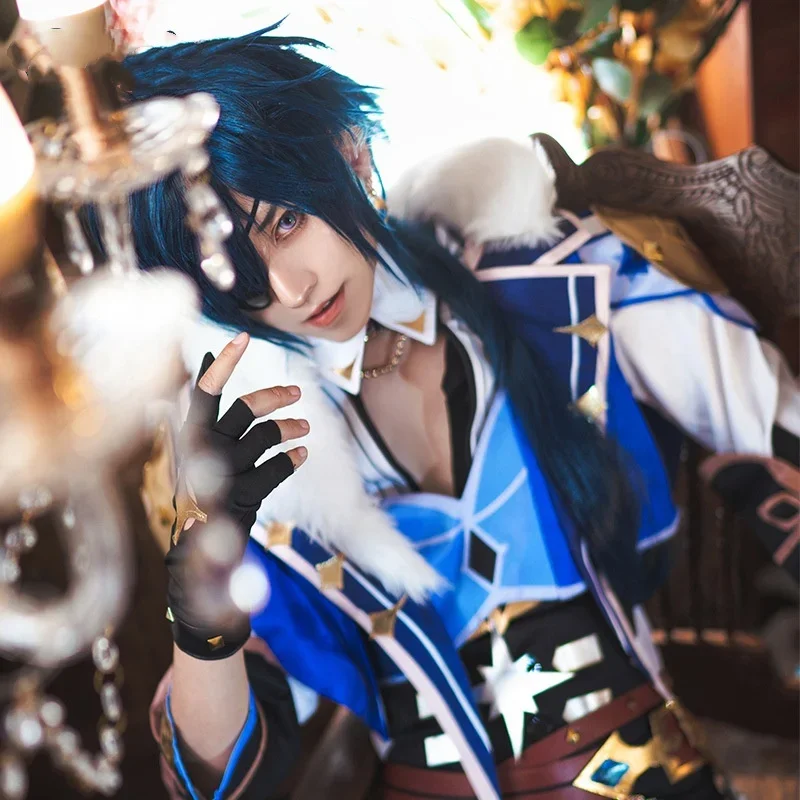 جودة Kaeya تأثيري حلي Genshin تأثير الجليدية ريشة الطيران موحدة شعر مستعار أقراط فرسان فافونيوس الغمامة قفازات حزام