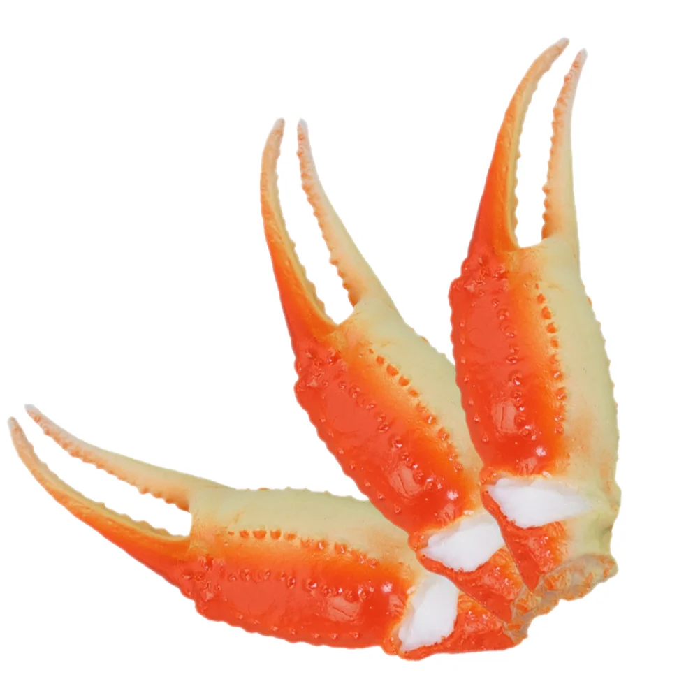 

3 Pcs Imitation Crab Legs Educational Simulation Claw Orange Pvc Living Room Table Decor