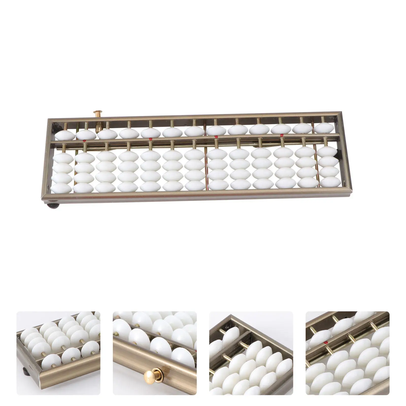 

1Pcs 13 Digits Rods Abacus Aluminum Alloy Arithmetic Chinese Style Educational Tool for Students Accountants Brain Development