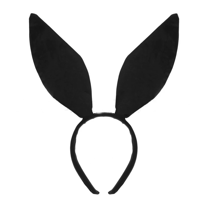 634C Easter Bunny Dress Up Rabbit Ears Hair Hoop Bow-tie Tail Set for Halloween